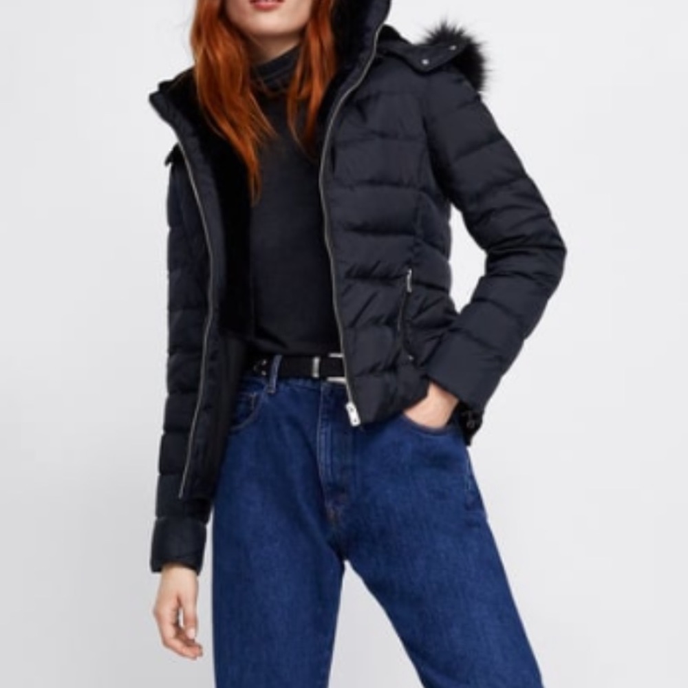 LIKE NEW! ZARA HOODED DOWN JACKET